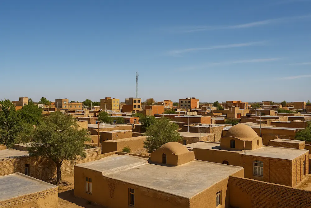 بافت شهری داورزن با خانه‌های سنتی و نوساز مناسب برای نصب ایزوگام