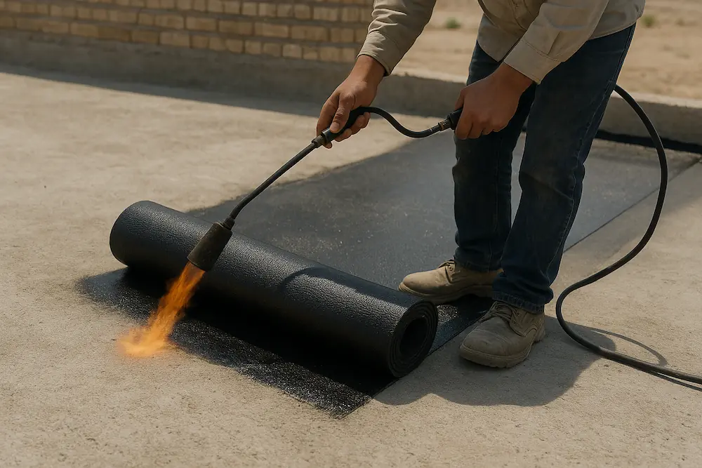 تصویر نصب ایزوگام در درمیان