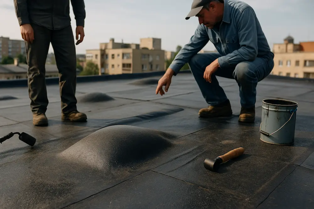 تصویر خطاهای اجرایی و نقش انها در پدیده باد کردن ایزوگام