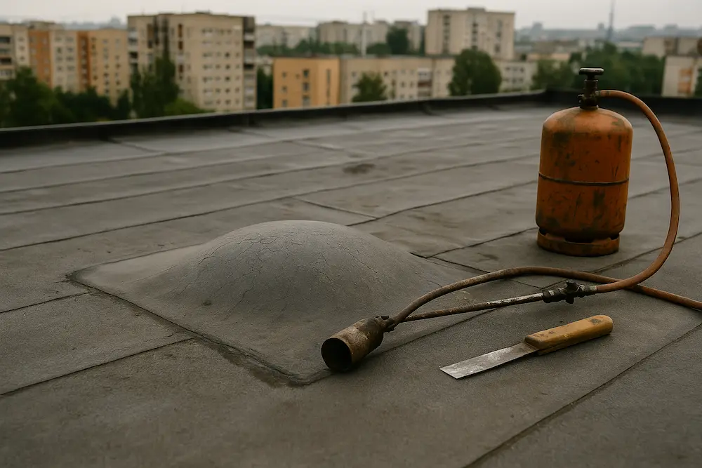 تصویر نشانه های اولیه که از باد کردن ایزوگام 