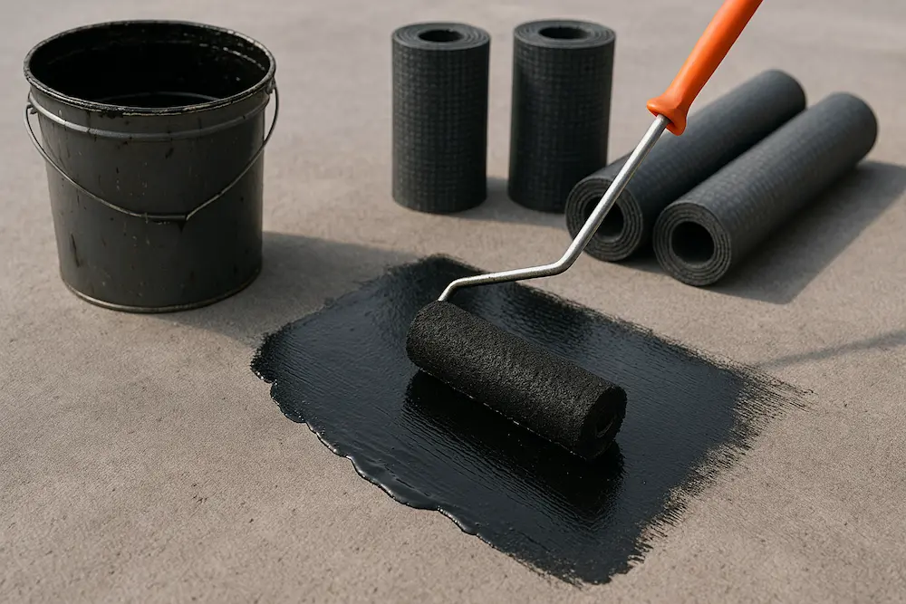 ترمیم ترک های عایق رطوبتی پشت بام با چسب ایزوگام