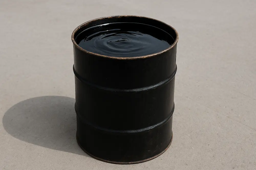 قیر نیم بشکه روی سطح بتن