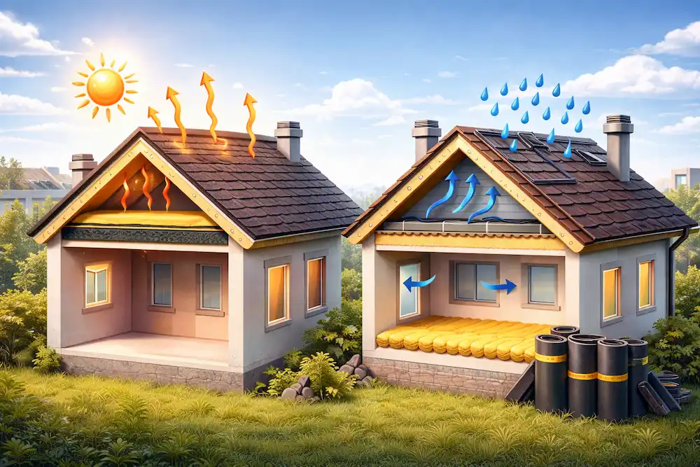 انتخاب عایق حرارتی ساختمان؛ راهنمای فنی، مقایسه و خرید مطمئن انتخاب عایق حرارتی برای سقف؛ از بام تا پشت بام