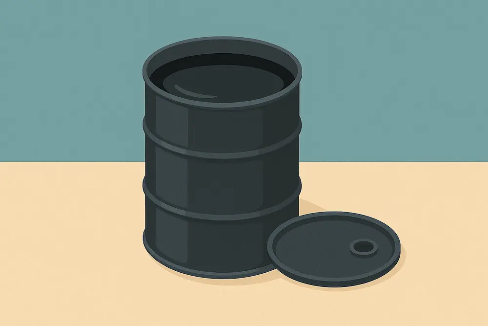 نیم بشکه قیر باز شده